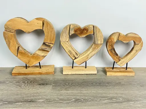 Coeur en Teck - Lisse 