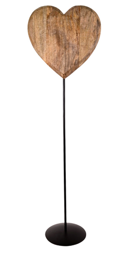 Coeur en Bois sur Socle - Longo