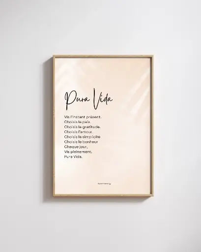 Affiche Mantra A4 "Pura Vida"