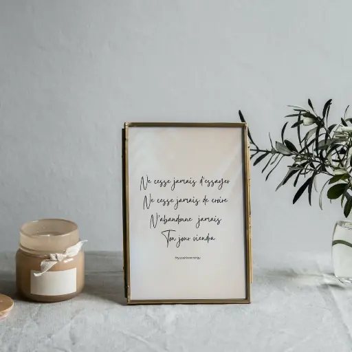Carte Mantra "Ne cesse jamais d'essayer, Ne cesse..."