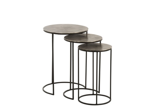 [65149] Table d'appoint gigogne ronde (3 p.)